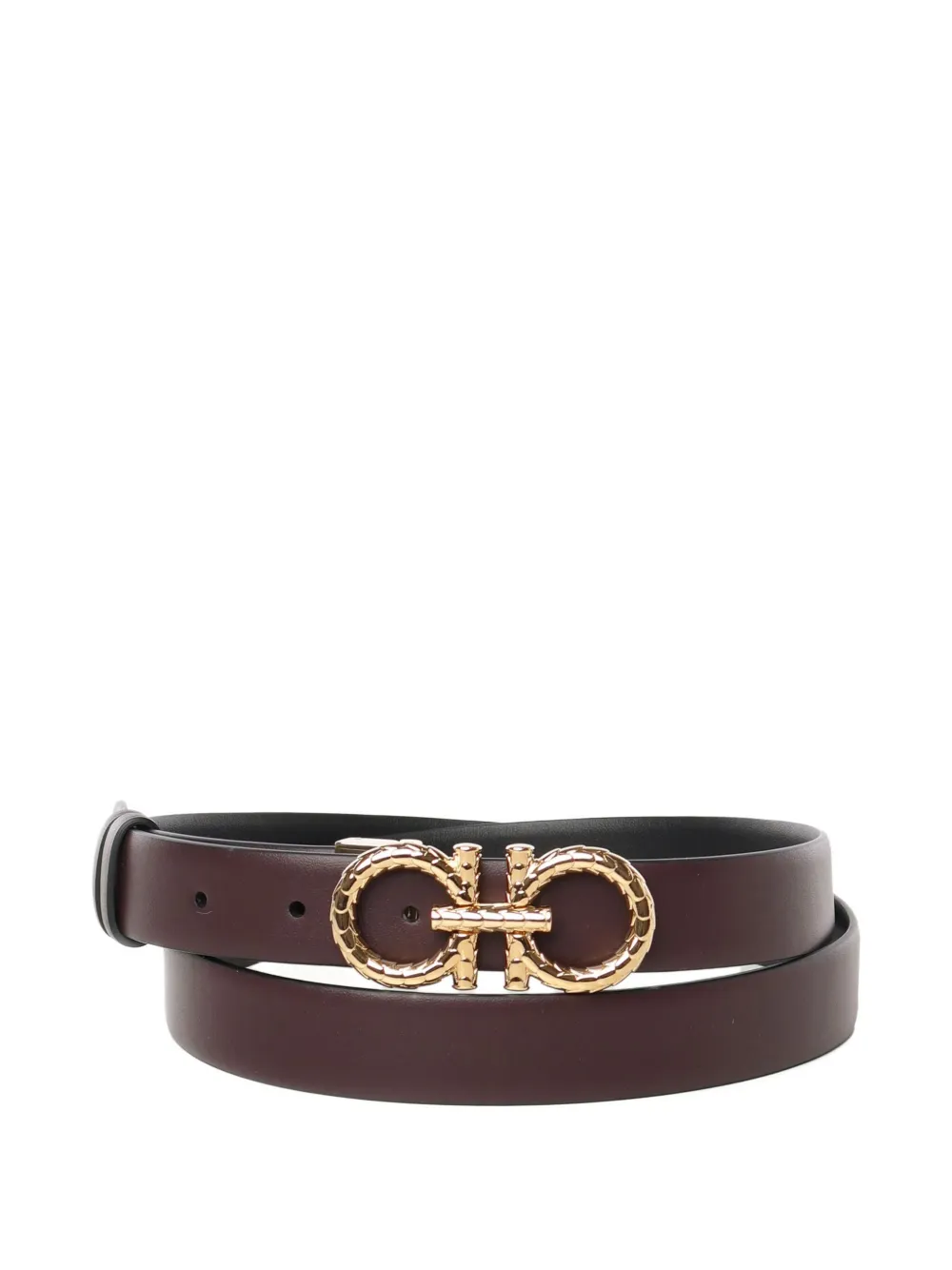 Ferragamo Leren riem met gancini-gesp Rood