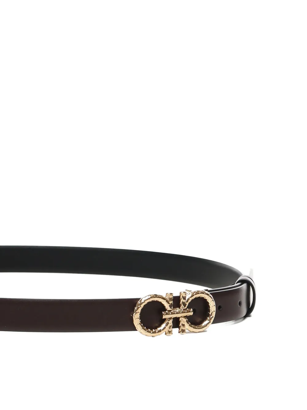 Ferragamo Leren riem met gancini-gesp Rood