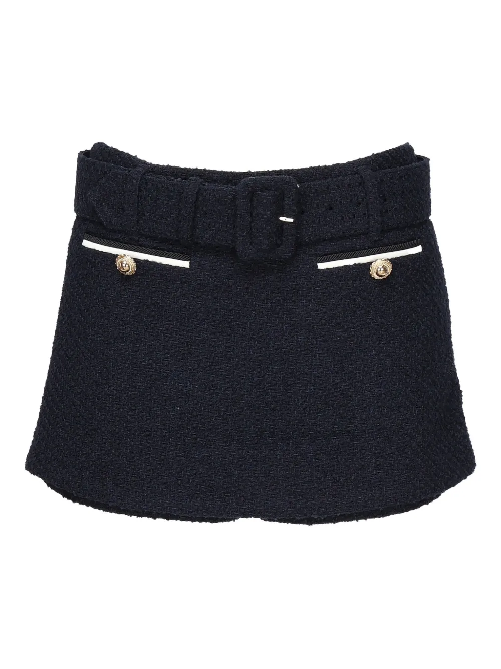 Self-Portrait Tweed shorts Blauw