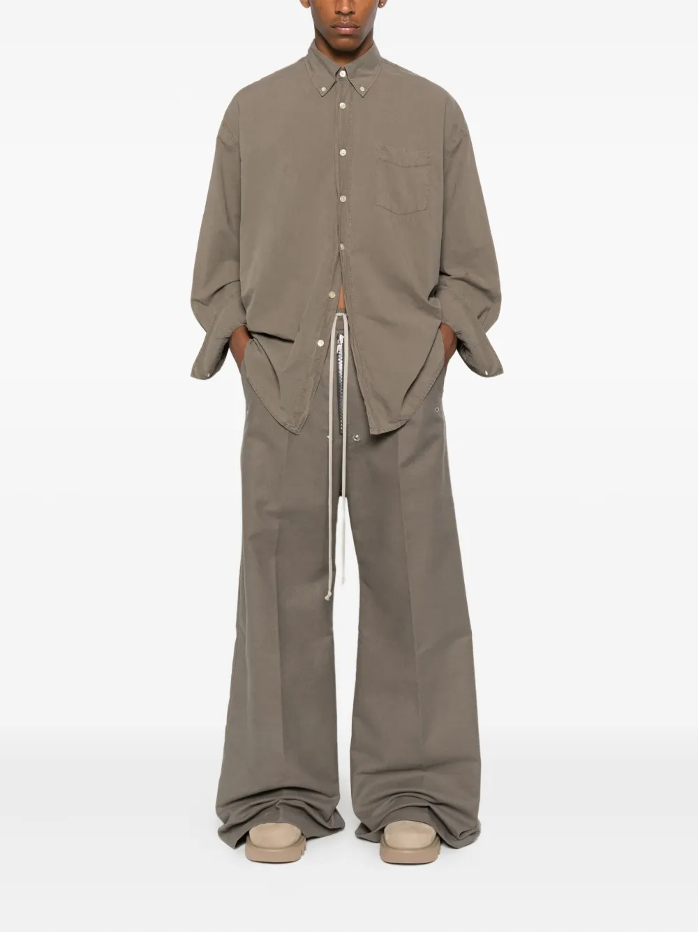 Rick Owens Broek met trekkoord Groen