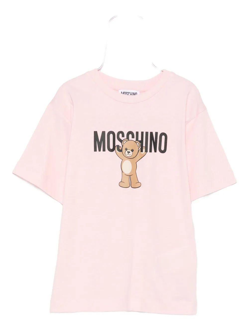 Moschino Kids Teddy Bear-print cotton T-shirt Roze