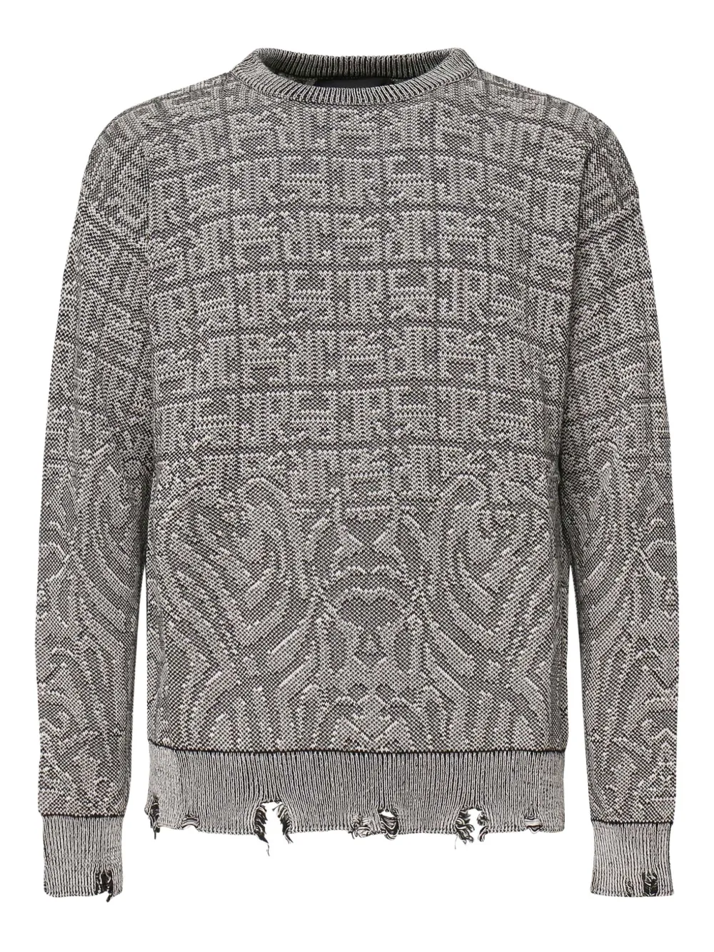 John Richmond frayed-hem sweater | Grey | Image 1