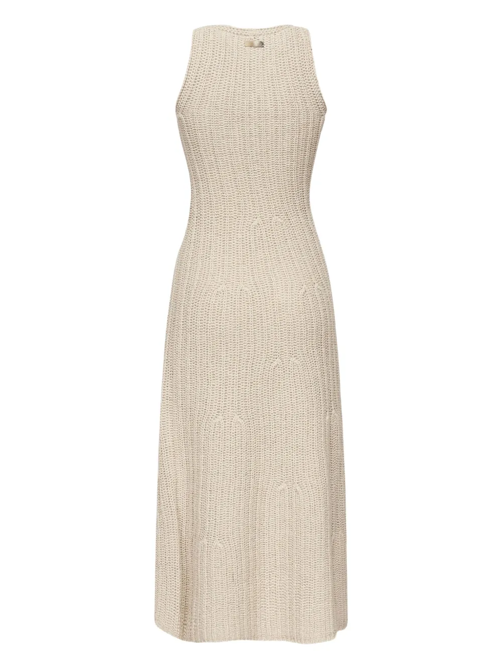 Max Mara Mouwloze maxi-jurk Beige