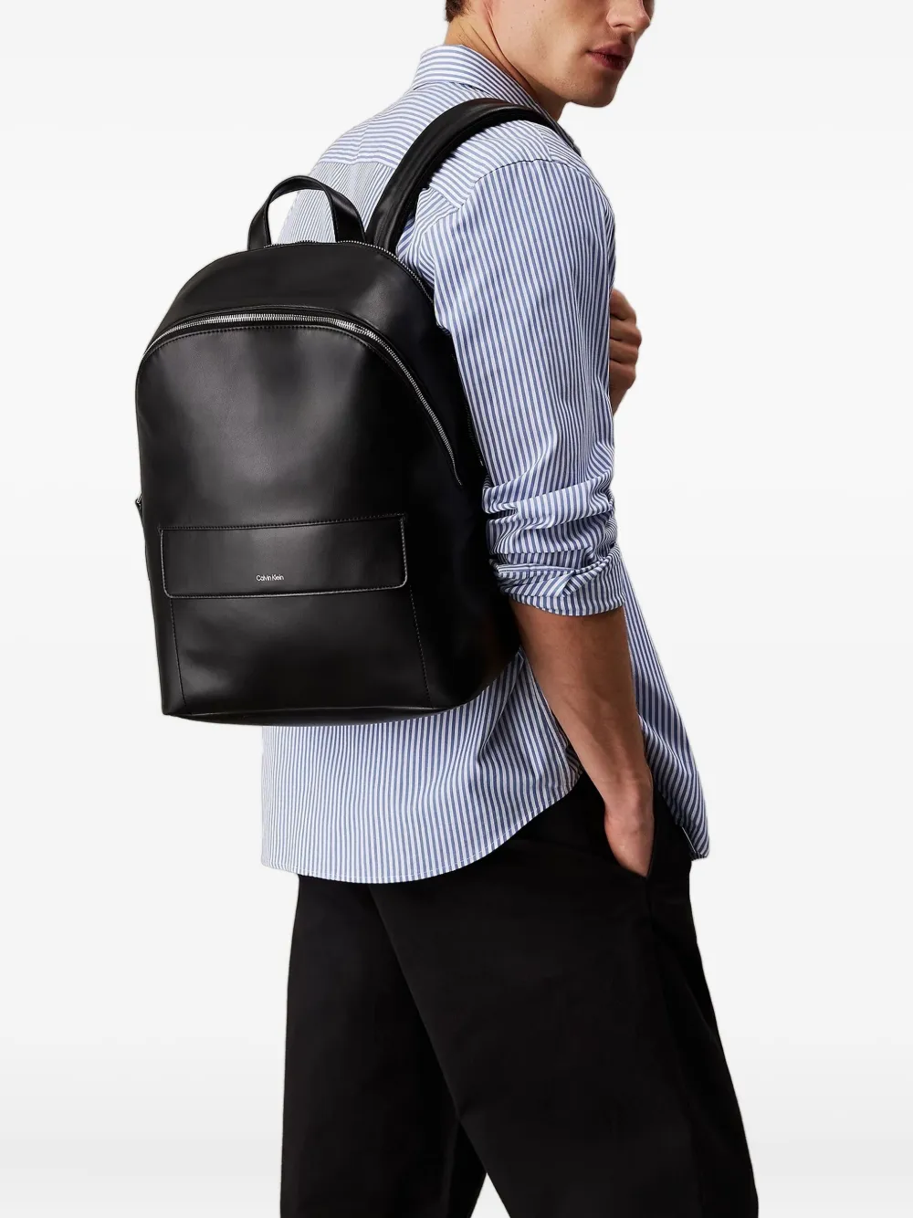 Calvin Klein Rugzak met klepzak en rits Zwart