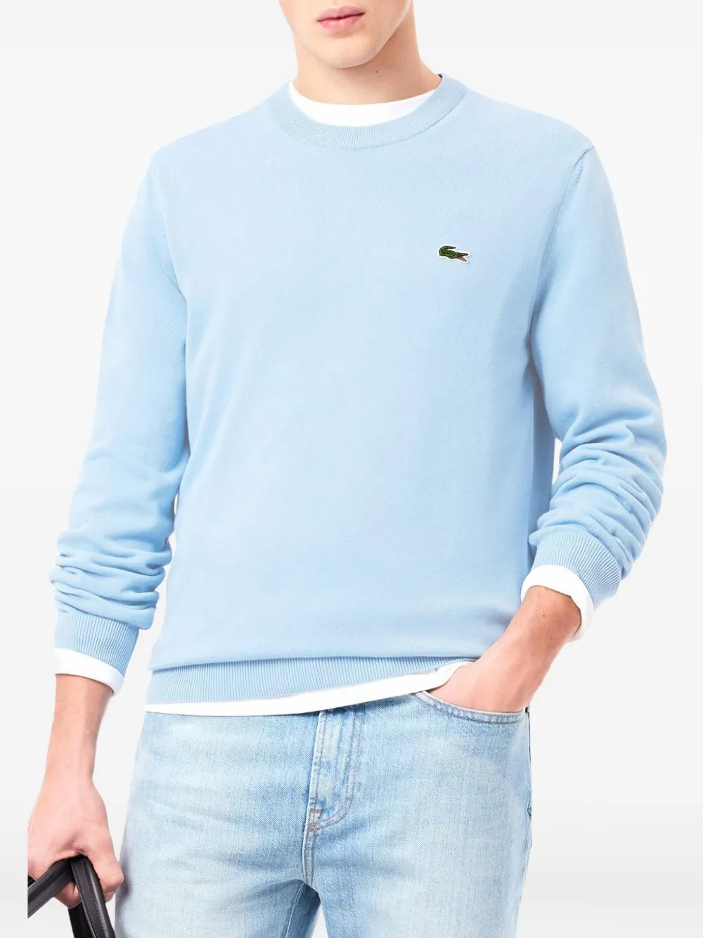 Lacoste Sweater met logopatch - Blauw