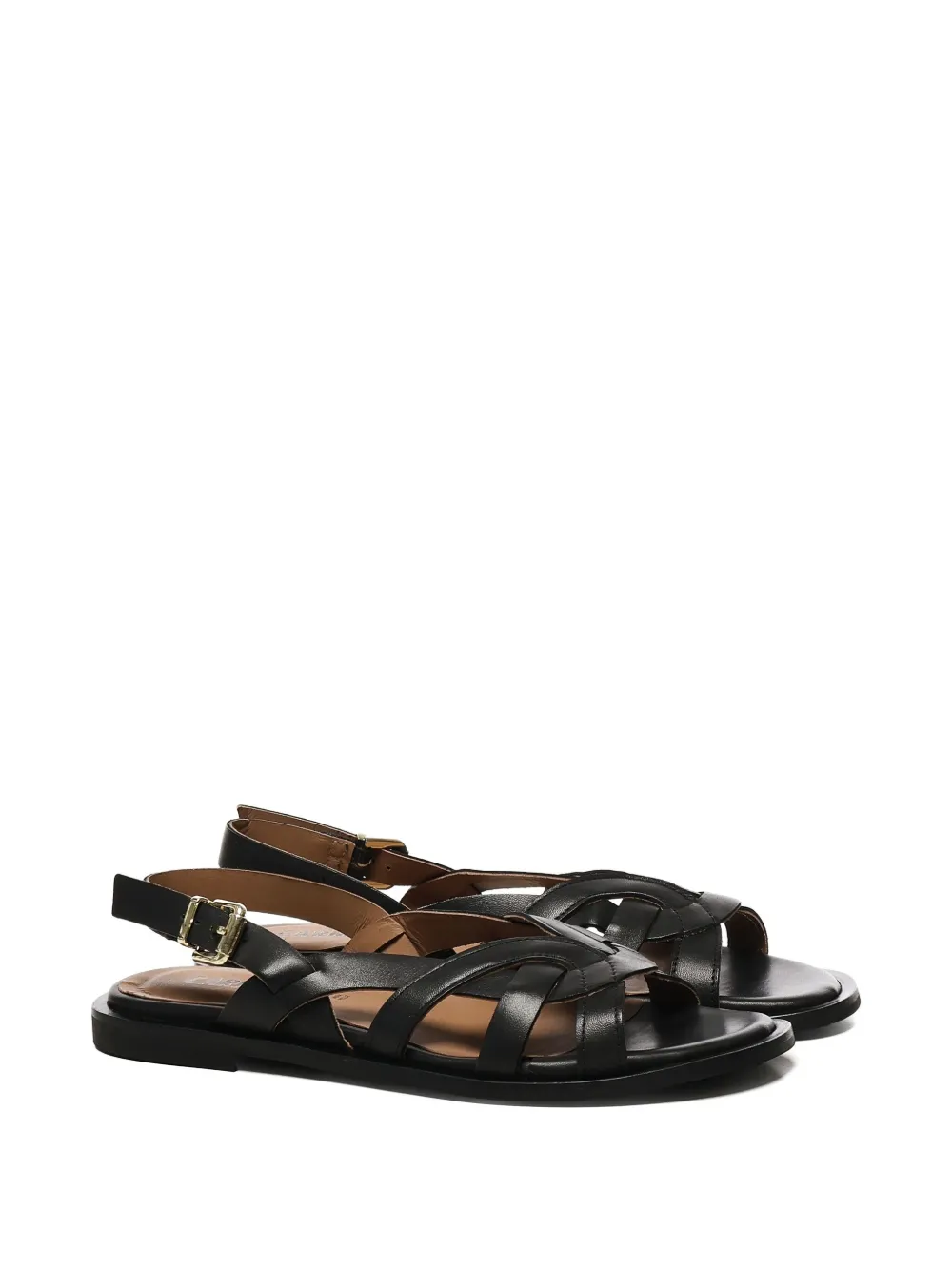 Carmens slingback woven flat sandals Black