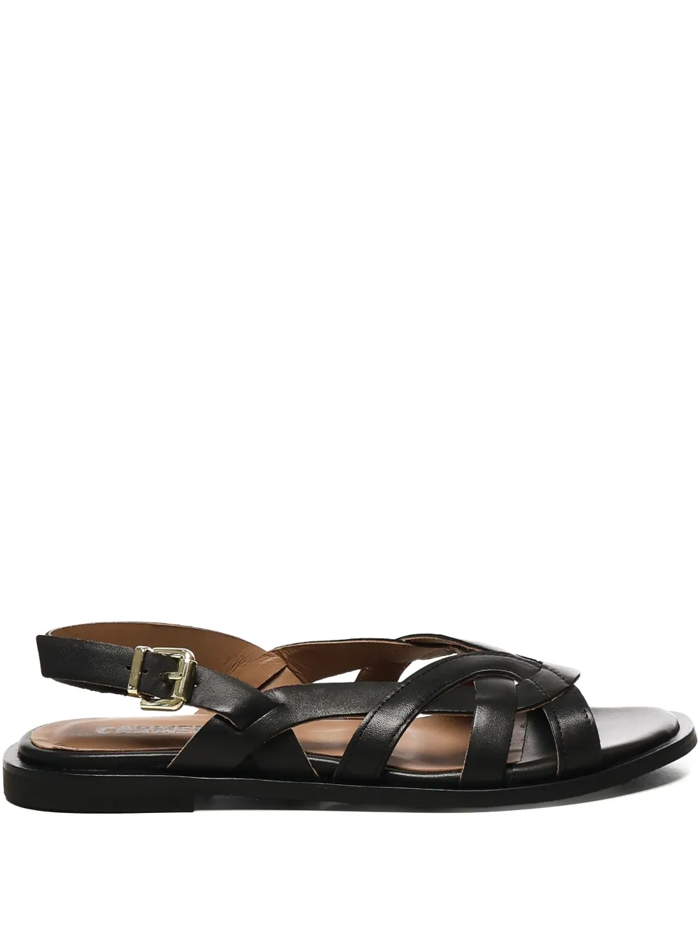 Carmens slingback woven flat sandals Black