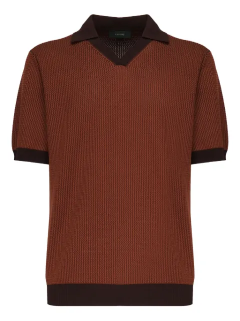 Zanone waffle-knit polo shirt
