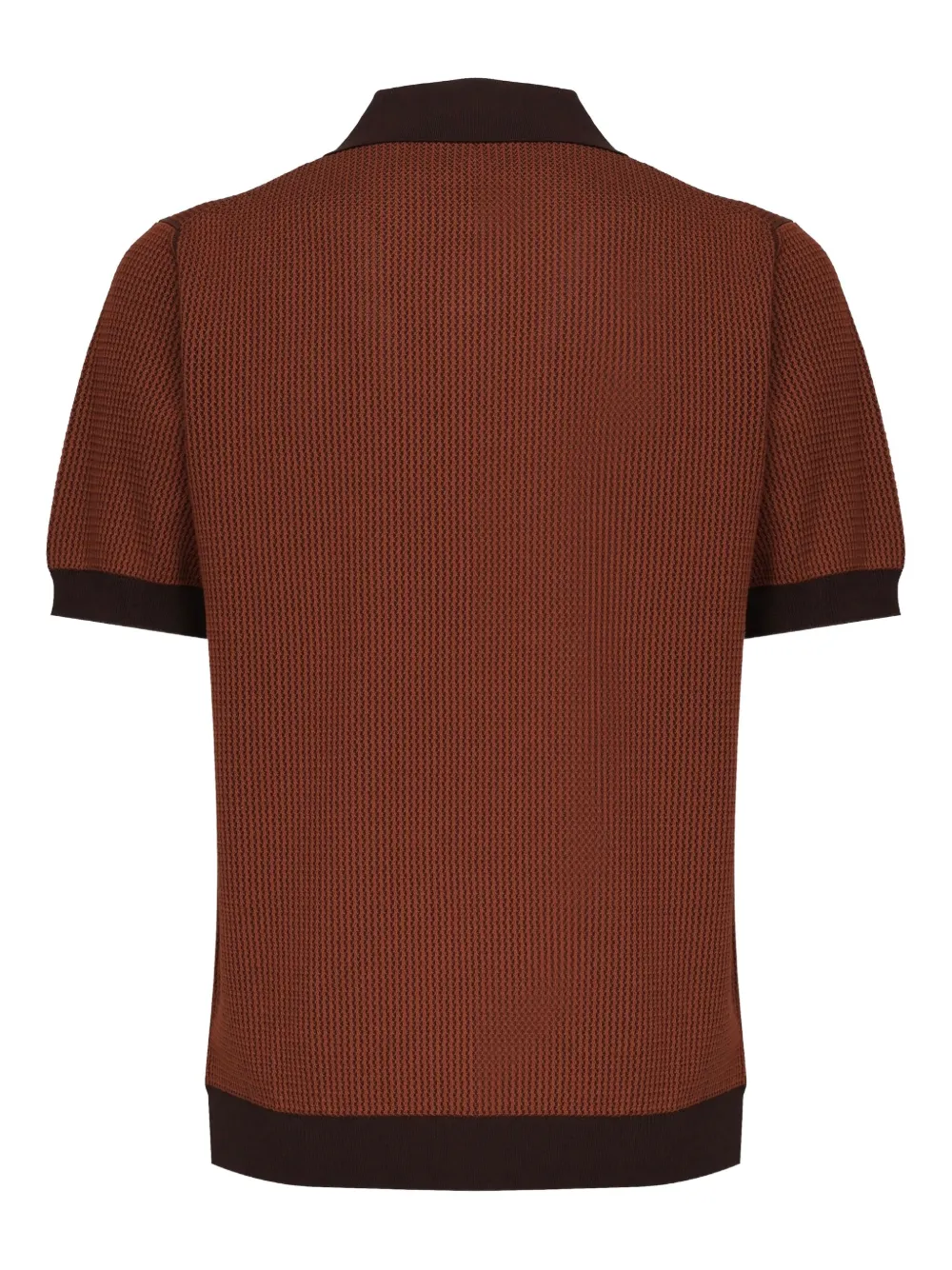 Zanone Poloshirt met wafelpatroon Bruin