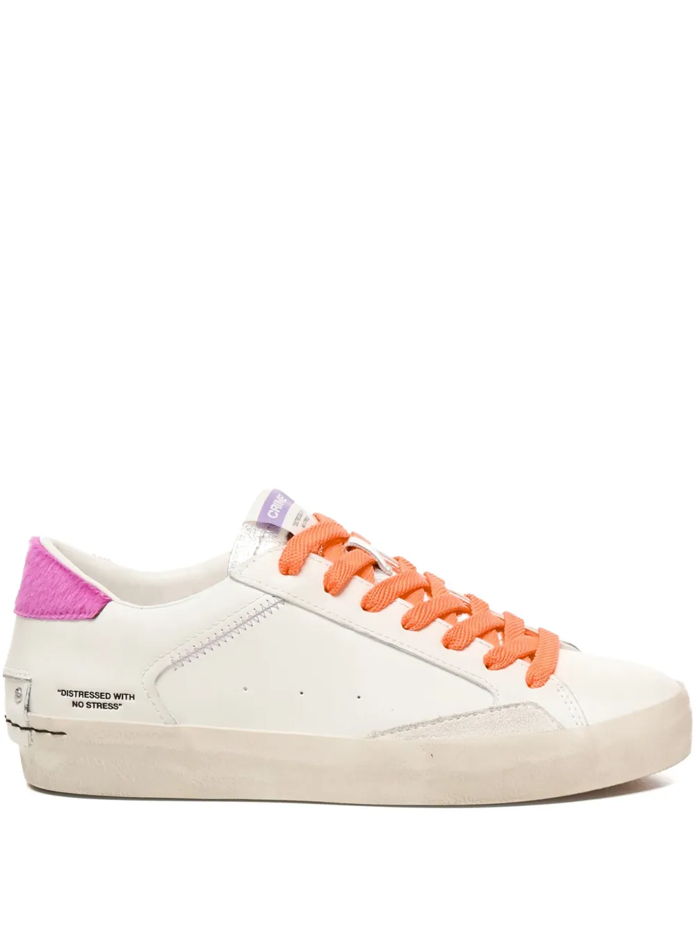 Crime London lace-up calfskin sneakers | White | Image 1