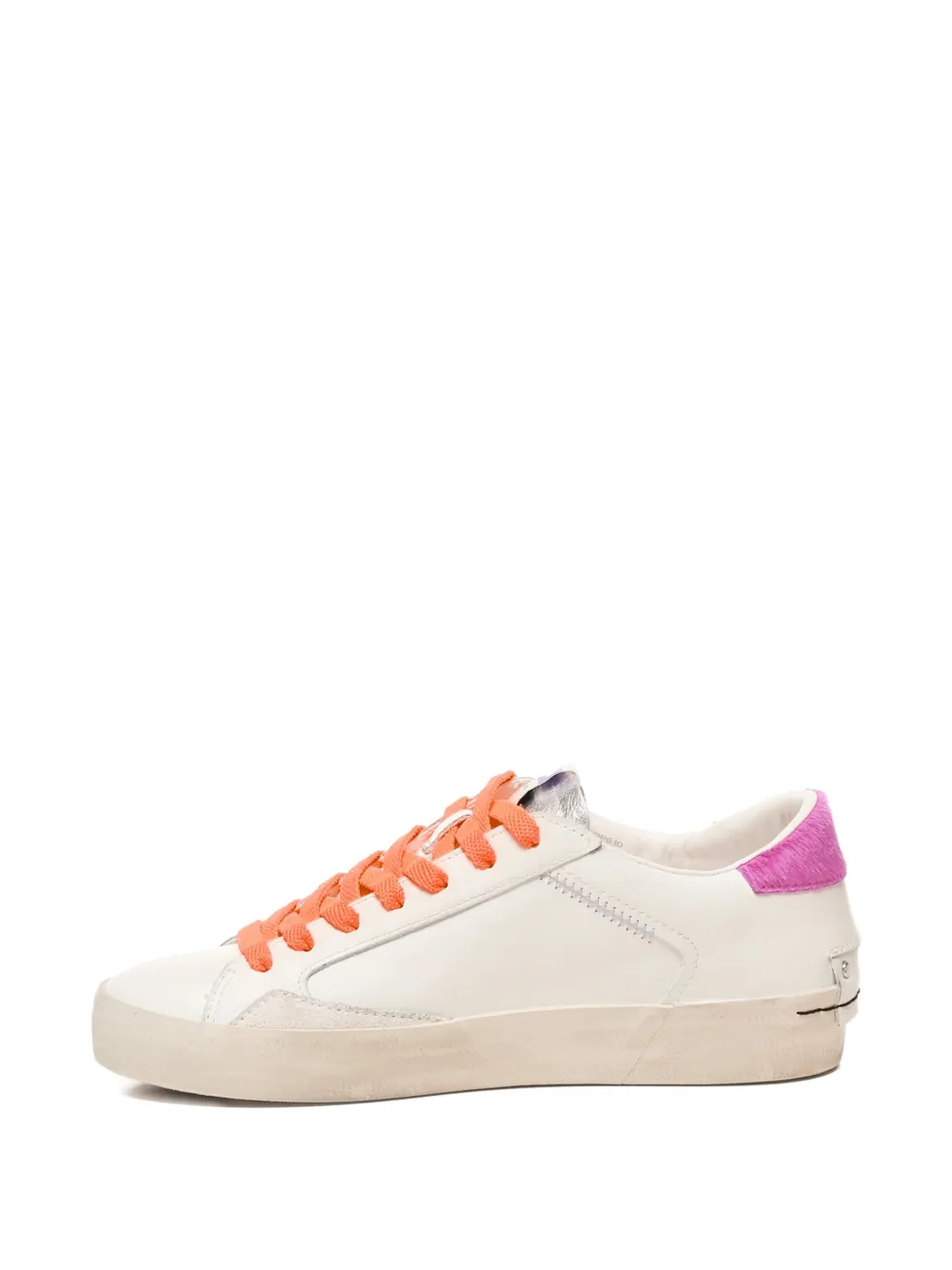 Crime London lace-up calfskin sneakers White