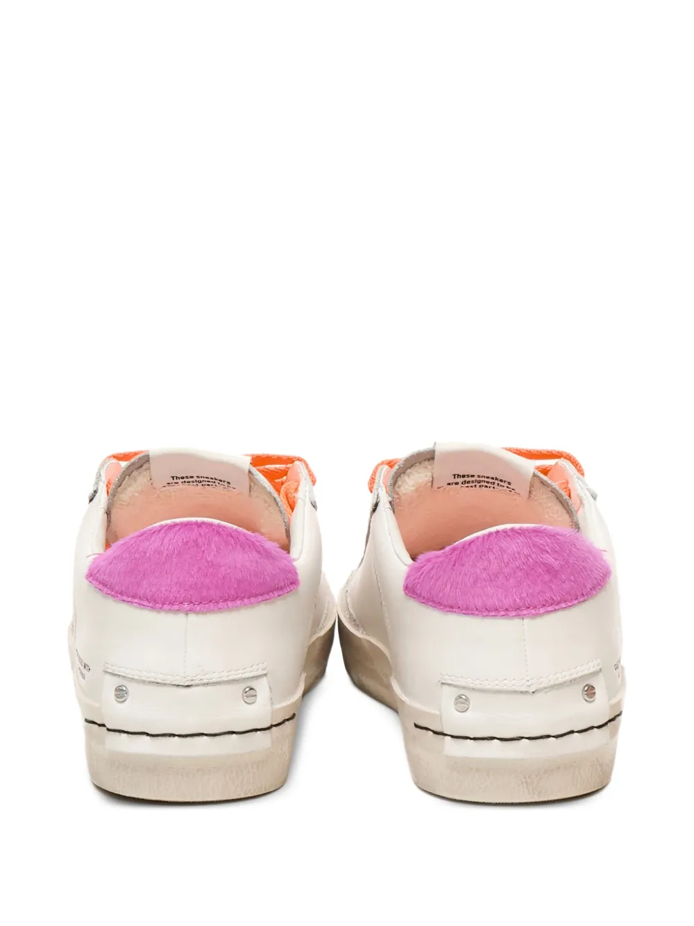 Crime London lace-up calfskin sneakers White