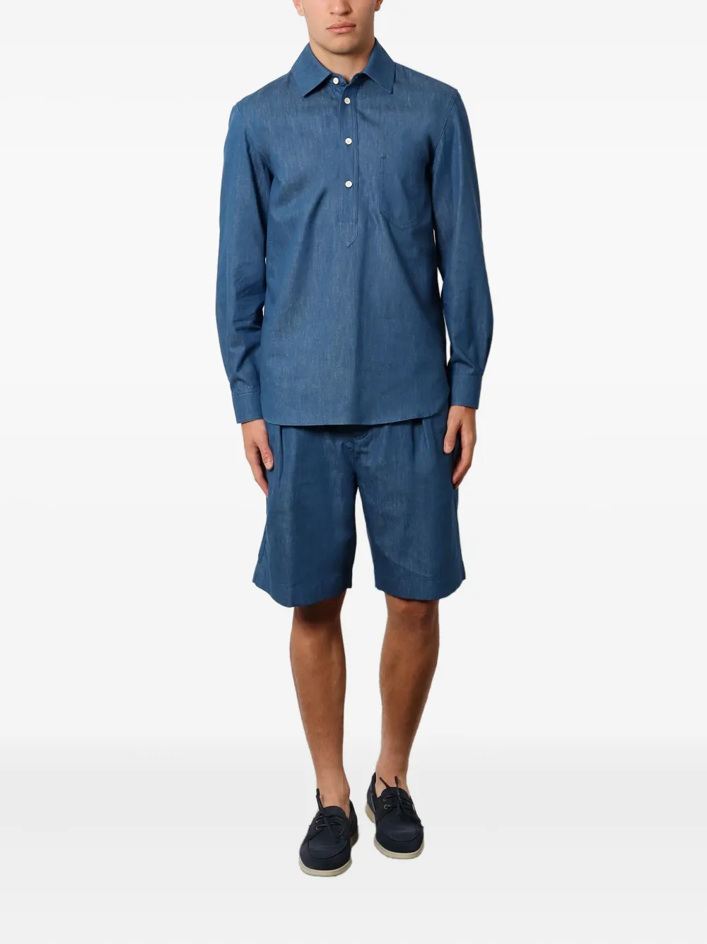 Loro Piana pleated bermuda shorts - Blauw