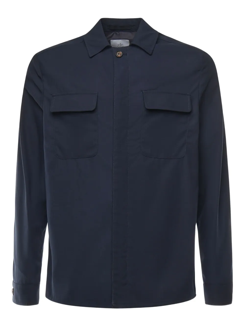 Eleventy Katoenen shirtjack met klepzak Blauw