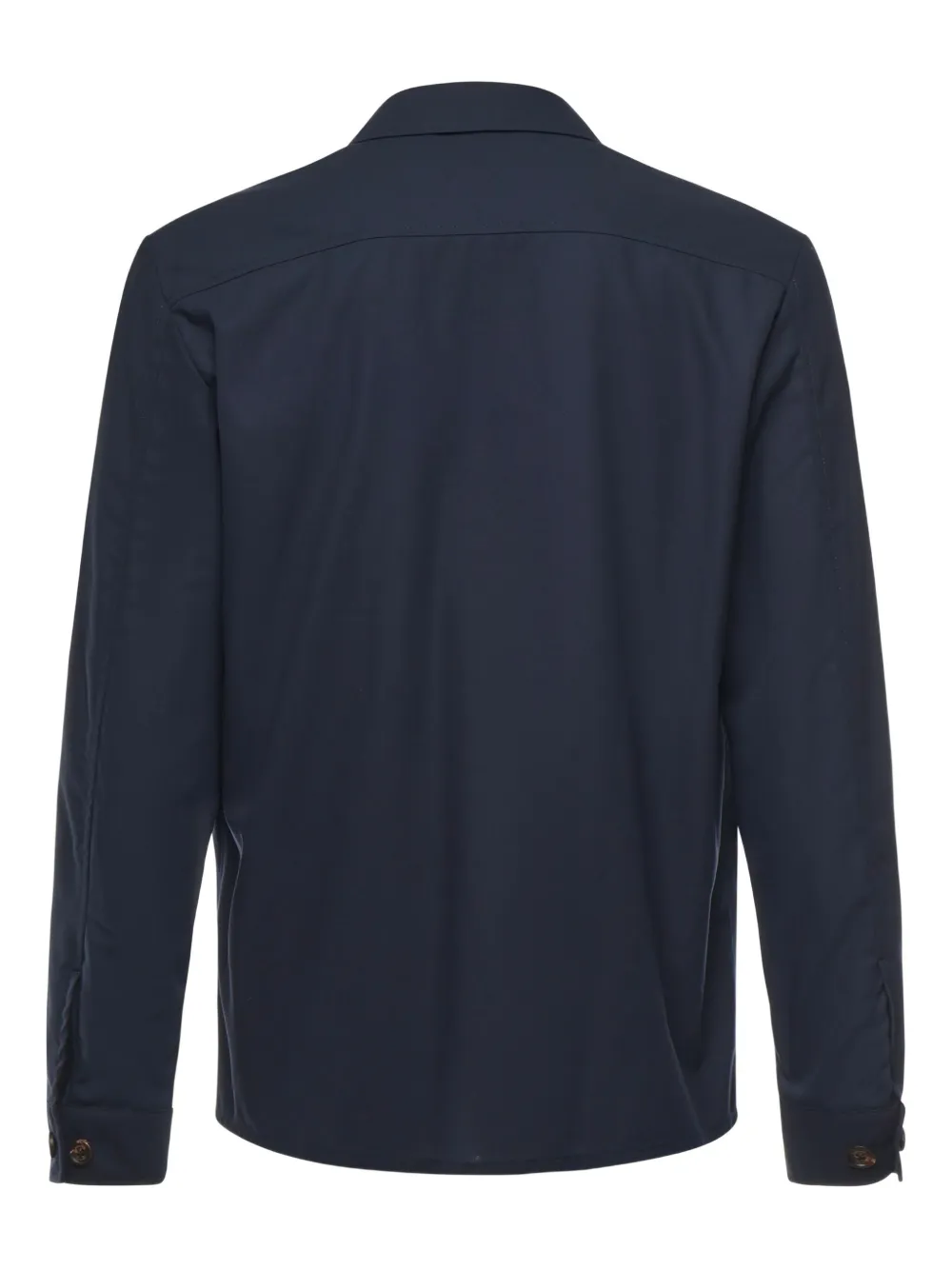 Eleventy Katoenen shirtjack met klepzak Blauw