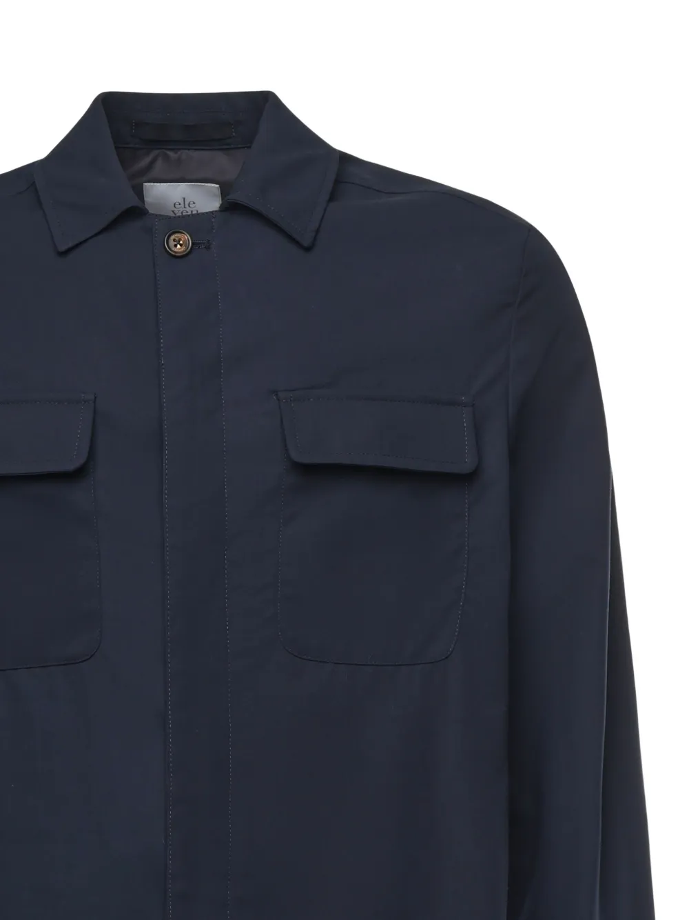 Eleventy Katoenen shirtjack met klepzak Blauw