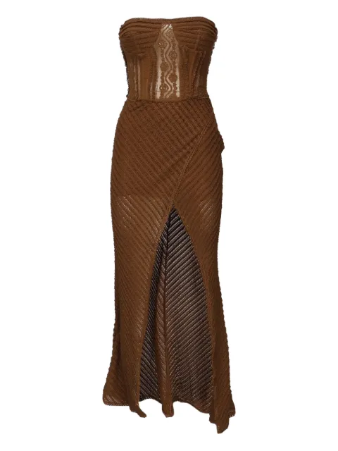 Charo Ruiz Ibiza Vestido midi Fae com mesh