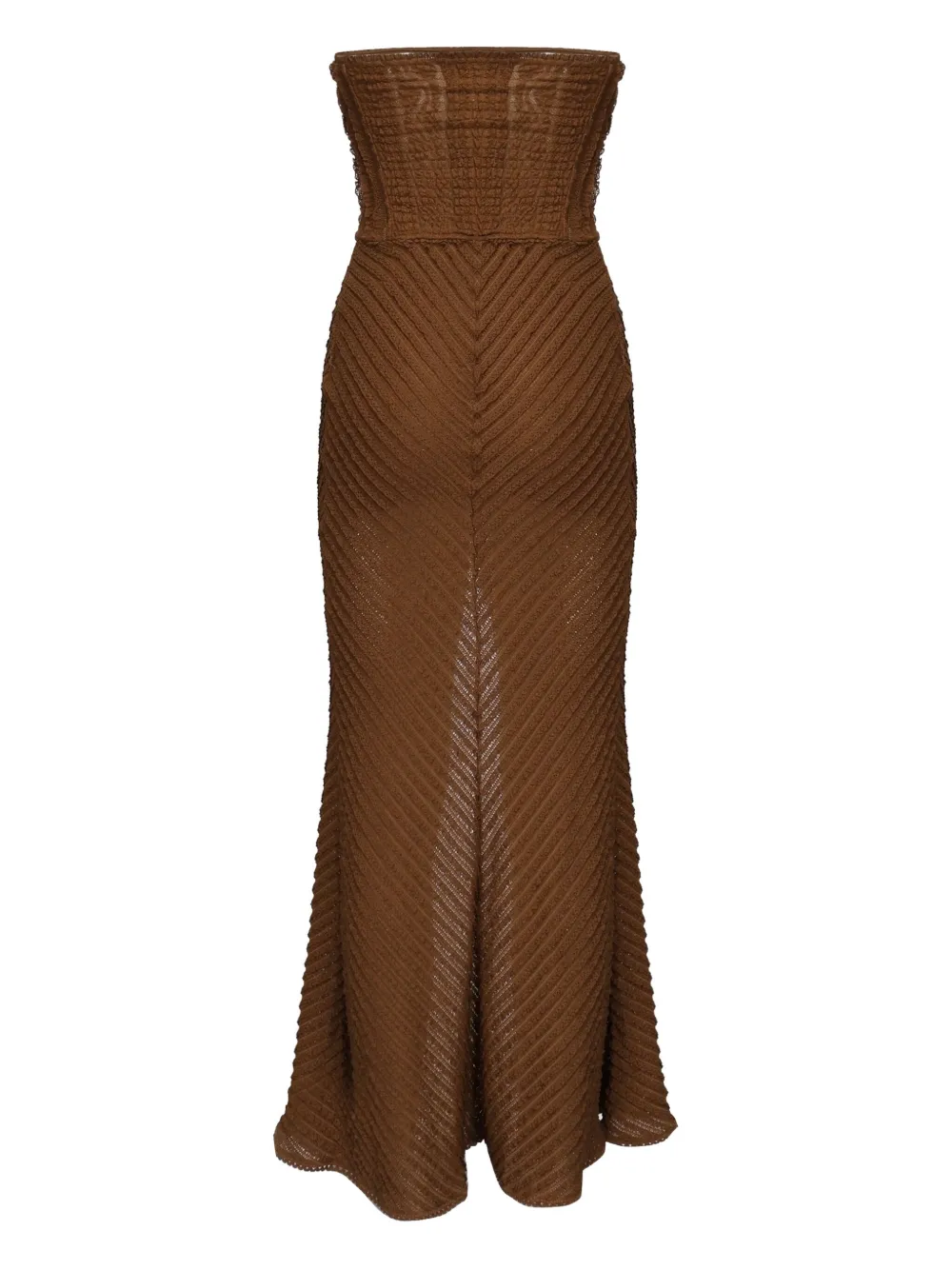 Charo Ruiz Ibiza Fae midi-jurk met mesh Bruin