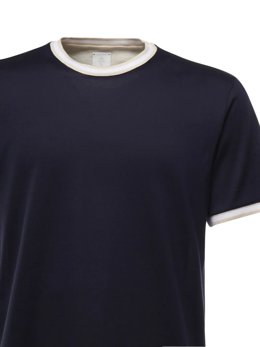 Eleventy Katoenen T-shirt met contrasterende kraag Blauw