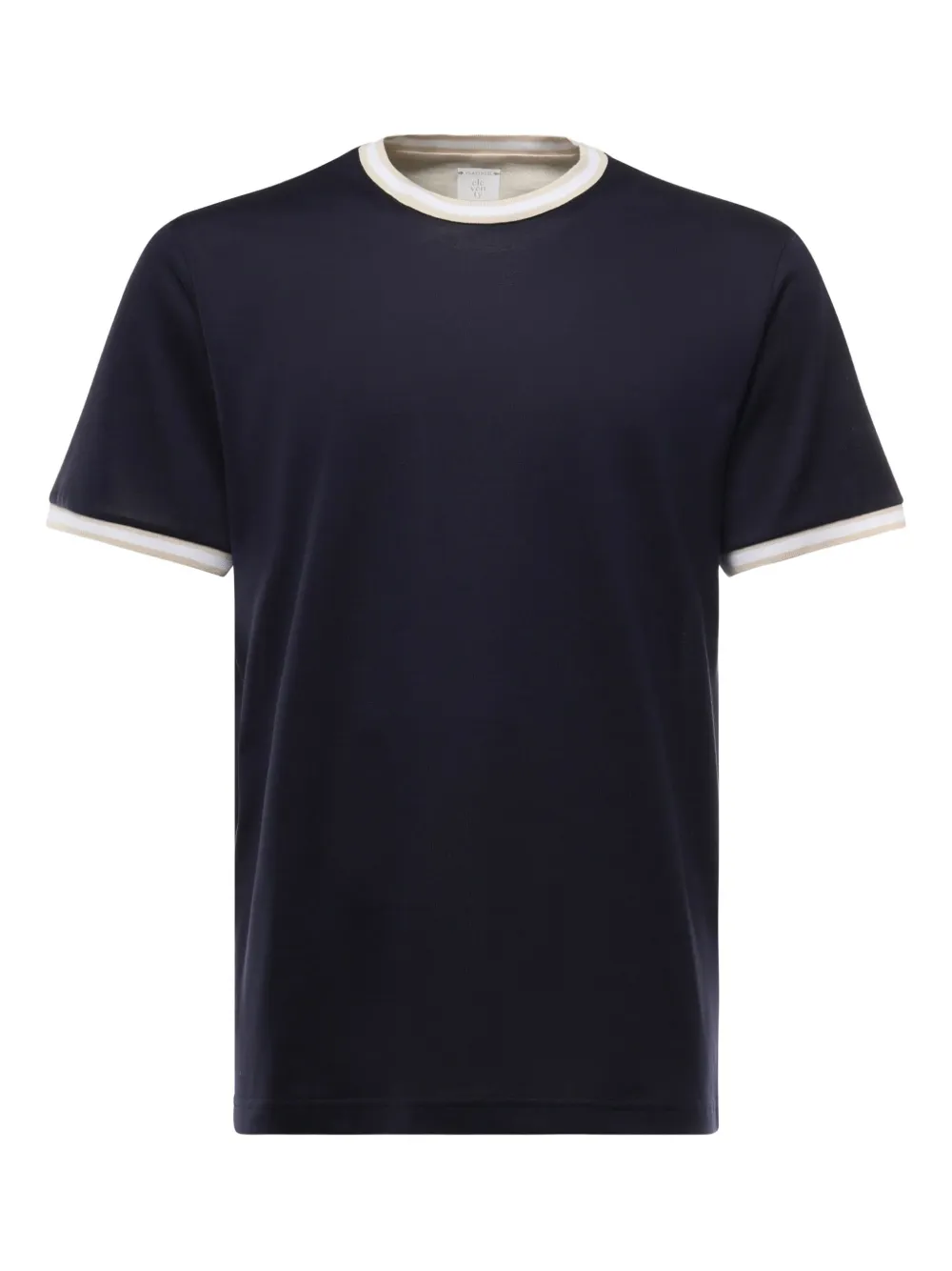 Eleventy Katoenen T-shirt met contrasterende kraag Blauw