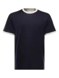 Eleventy contrast-collar cotton T-shirt - Blue