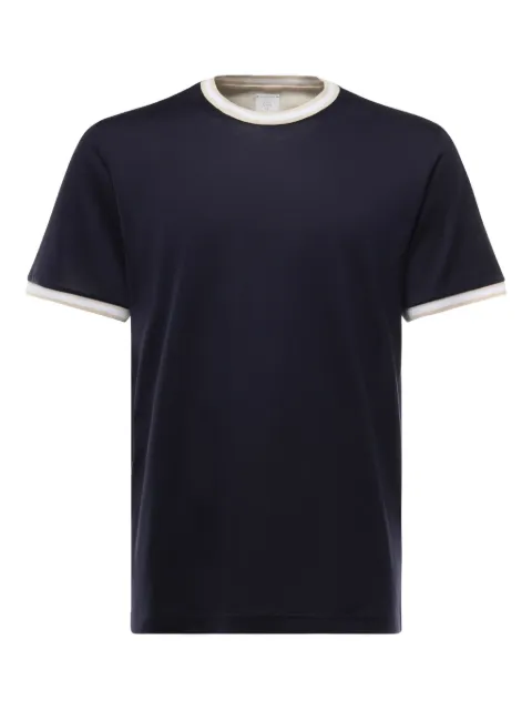 Eleventy contrast-collar cotton T-shirt