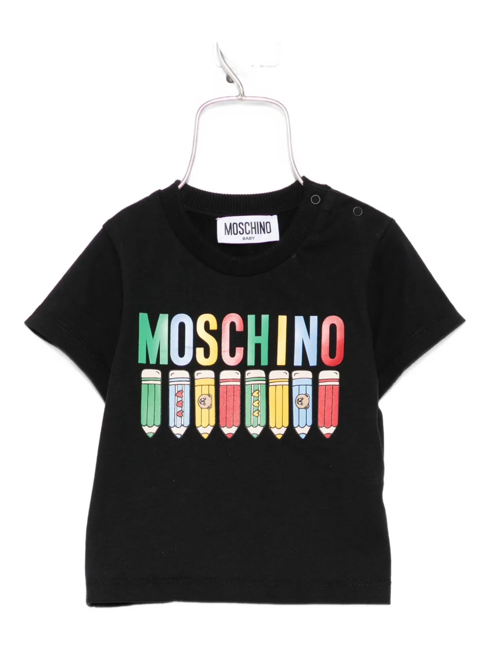 Moschino Kids pencil-print T-shirt Zwart