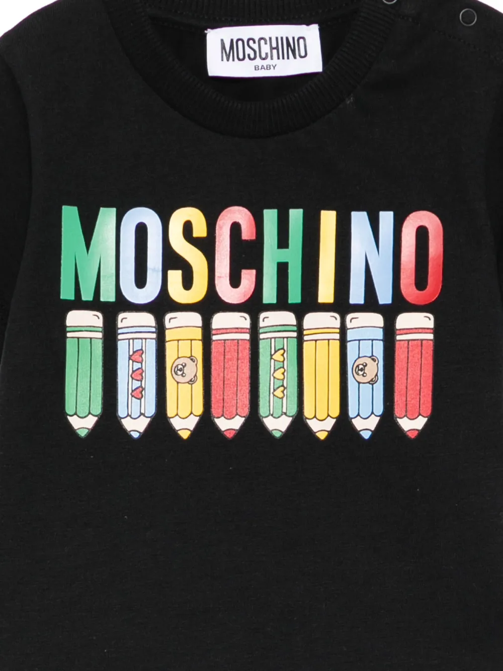 Moschino Kids pencil-print T-shirt Zwart