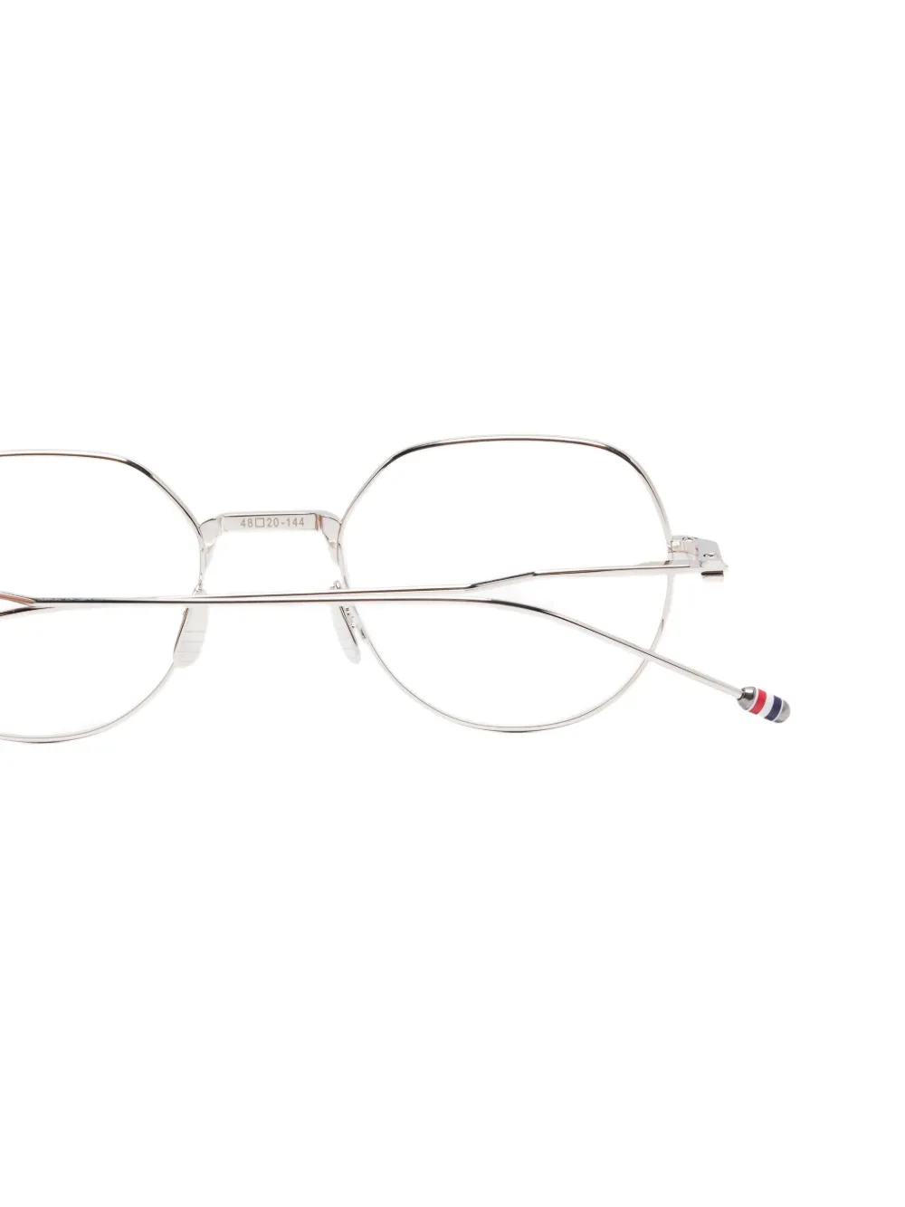 Thom Browne Eyewear Bril met rond montuur Zilver