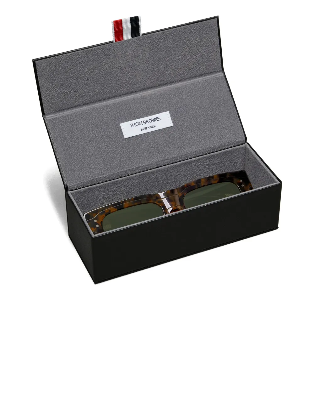 Thom Browne Tortoiseshell Rectangle-frame Sunglasses In Brown