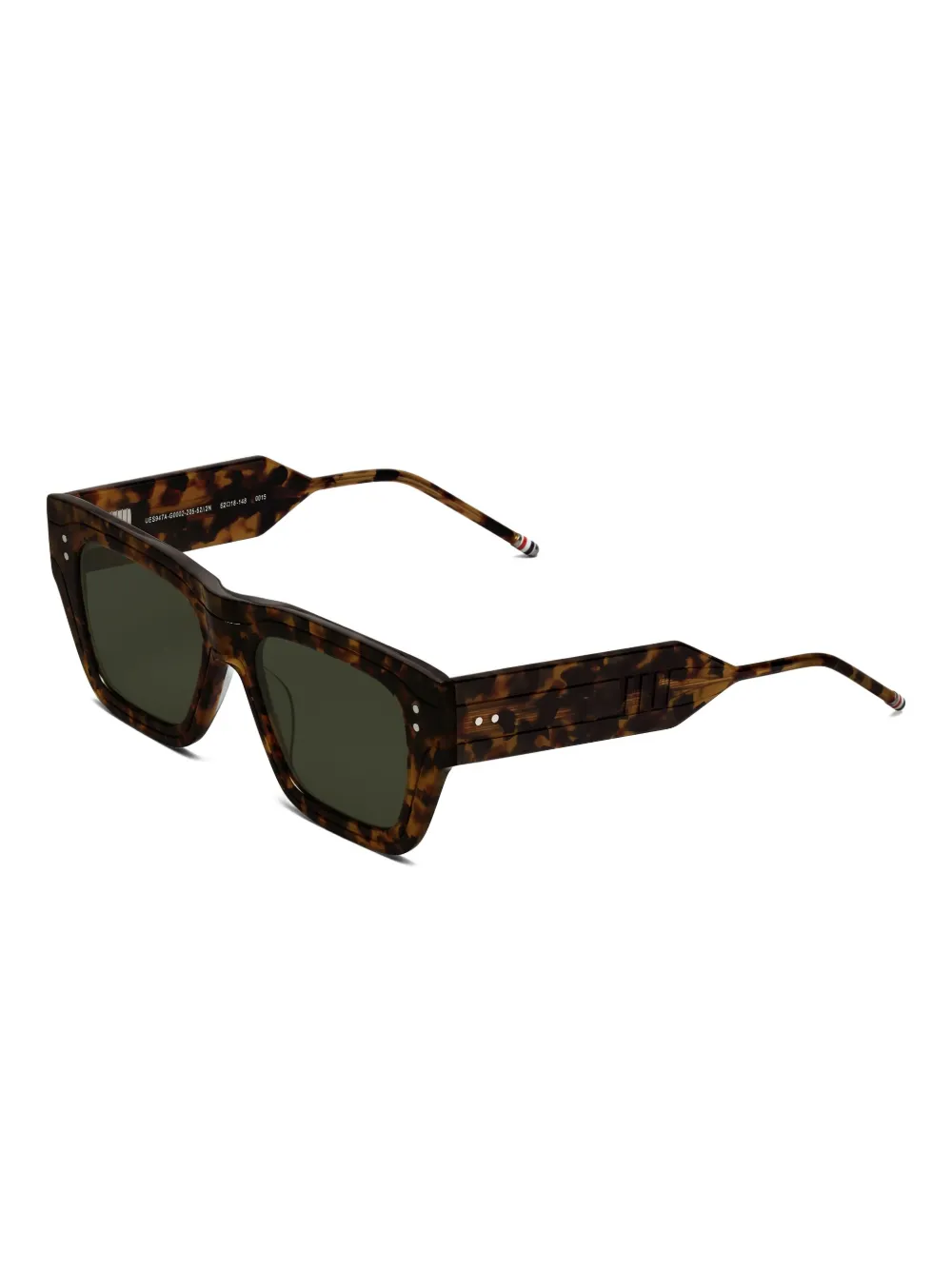 Thom Browne Eyewear tortoiseshell rectangle-frame sunglasses - Bruin