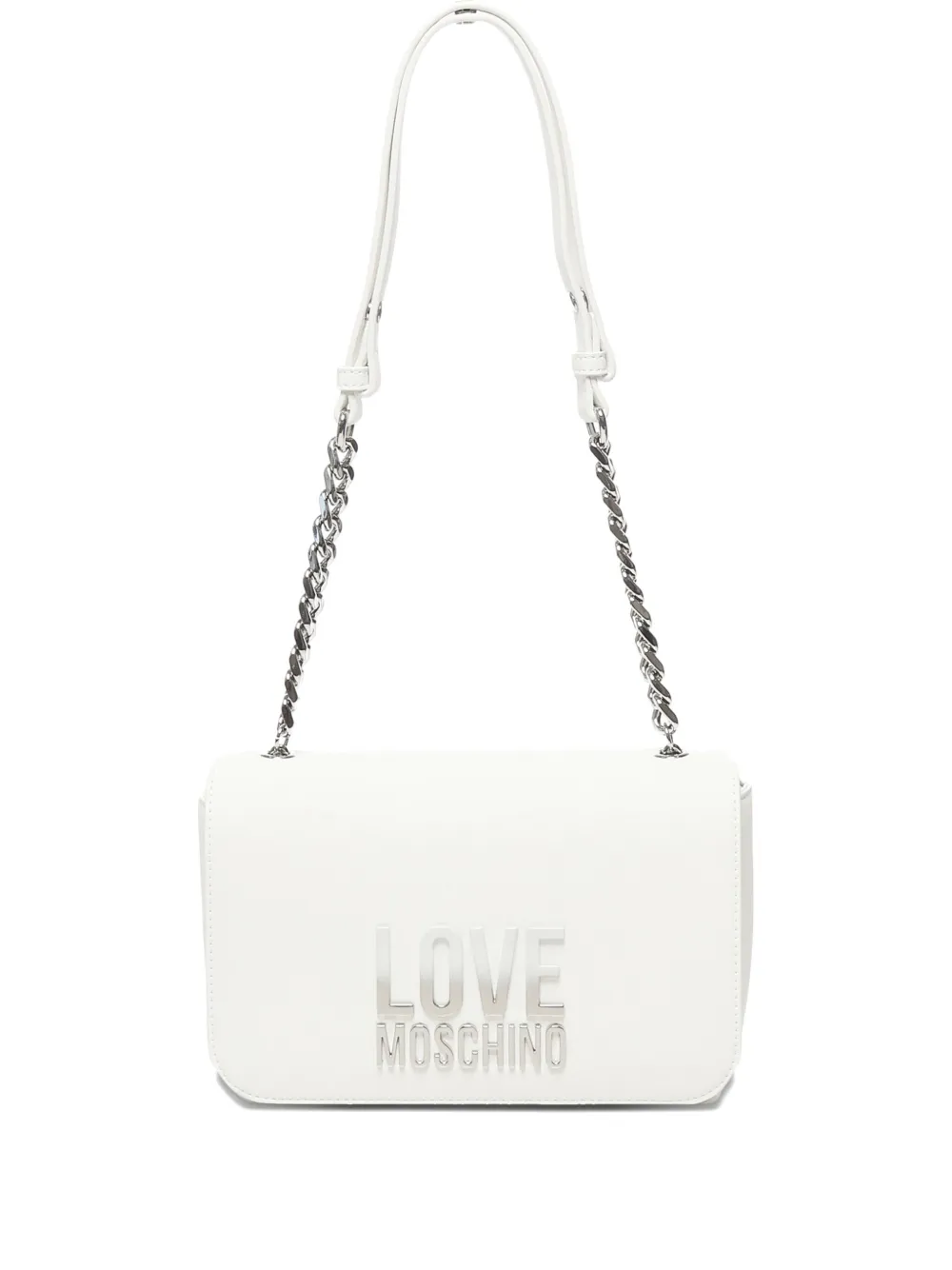 Love Moschino Schoudertas met kettingband en logo Beige