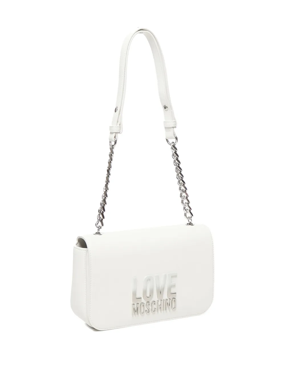 Love Moschino Schoudertas met kettingband en logo Beige