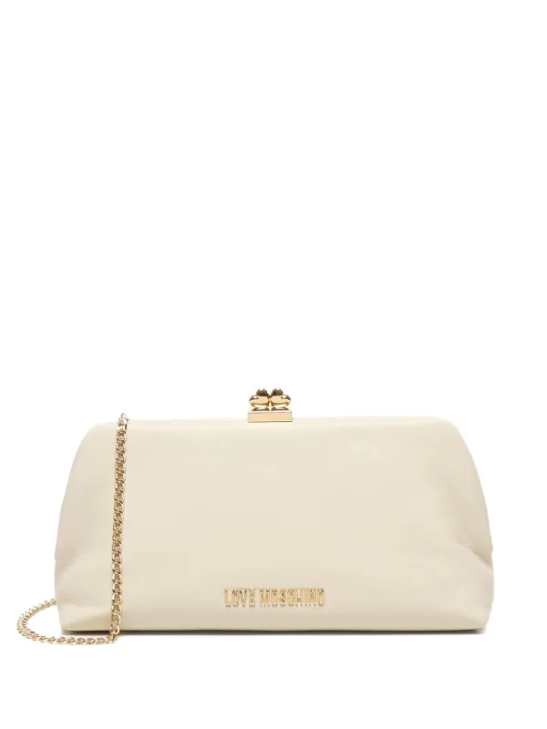 Chain Clutch Tasche Love Moschino Clasp-chain Clutch-bag White