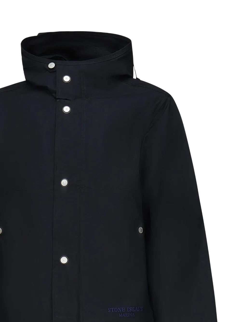 Stone Island 4100059 hooded snap-button jacket Zwart