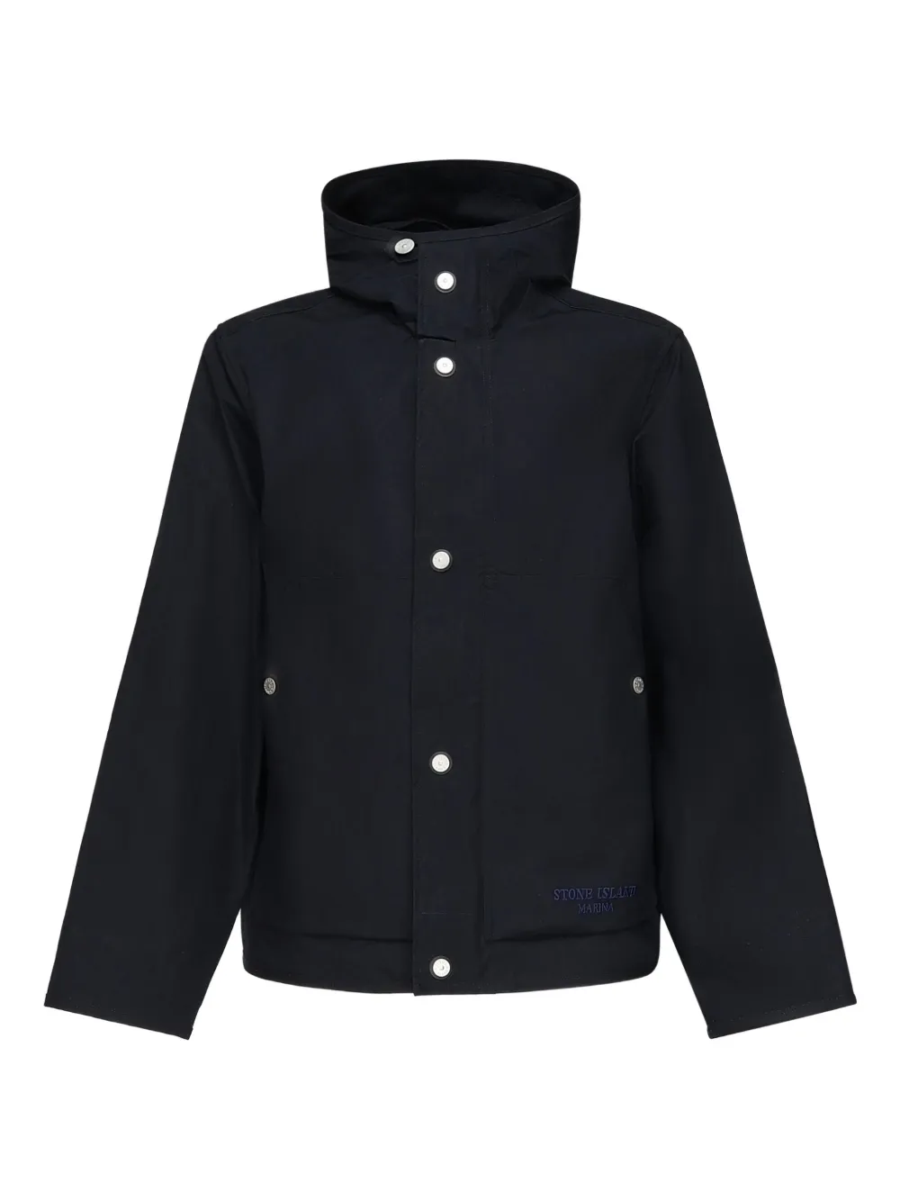 Stone Island 4100059 hooded snap-button jacket Zwart