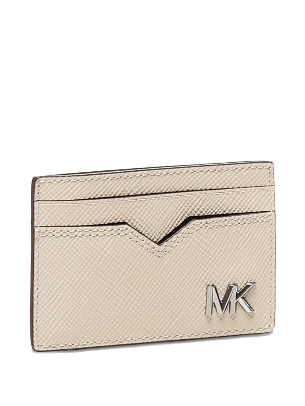 Michael Kors Logo-plaque Card Holder In Neutral