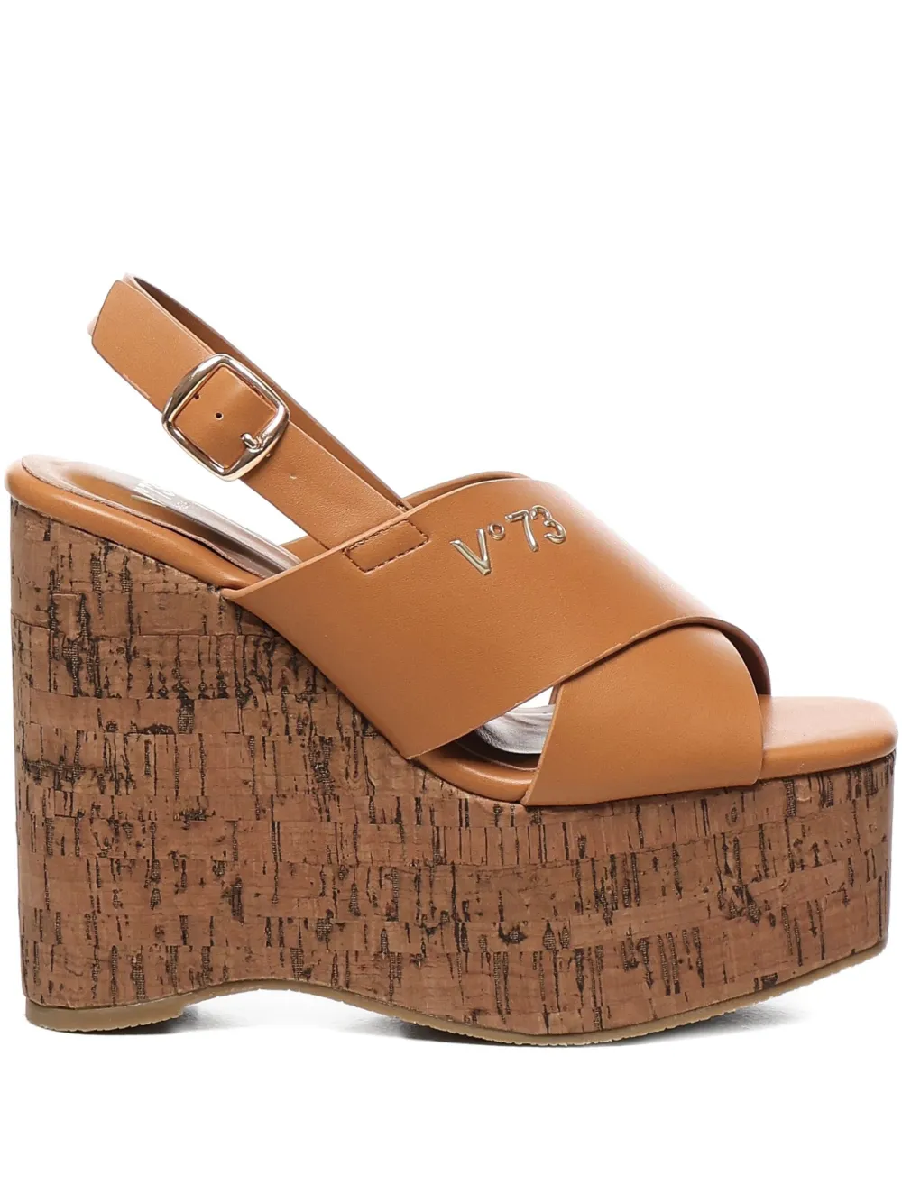 V°73 crossover wedge sandals Brown