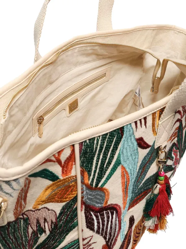 バッグ plllllleeeasse logo tote bag (NATURAL) V°73 Large floral-print Tote Bag | Neutrals | FARFETCH