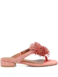 Kurt Geiger London crystal-embellished pom-pom sandals - Orange
