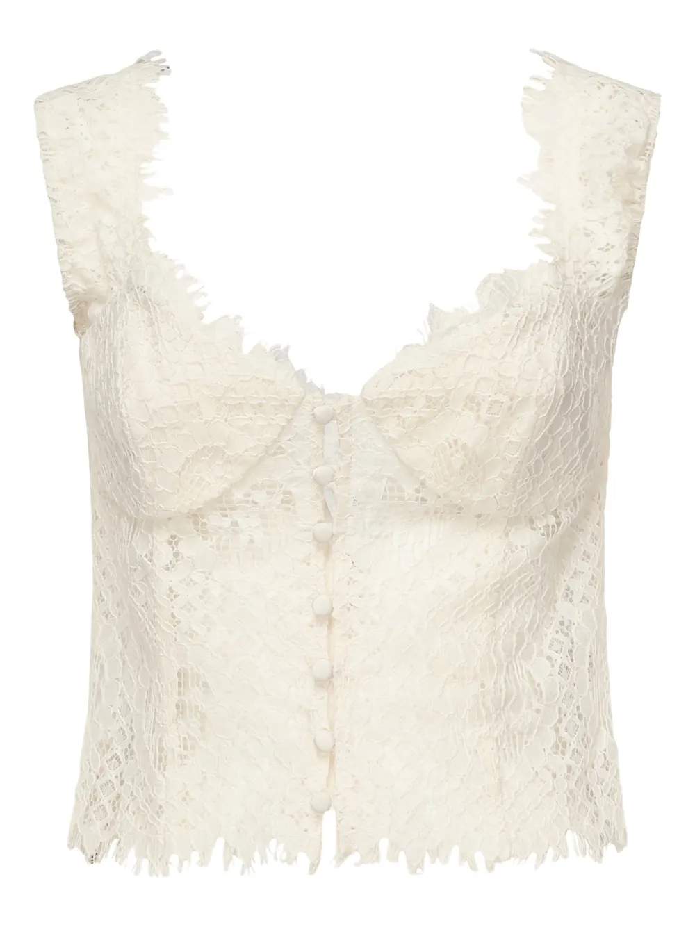 For Love And Lemons crochet-lace buttoned-up top | Neutrals | Image 1