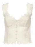 For Love And Lemons crochet-lace buttoned-up top - Neutrals