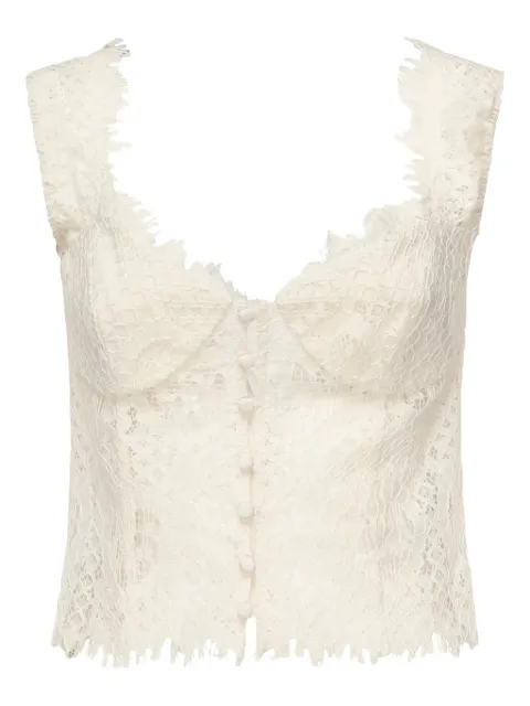 For Love And Lemons crochet-lace buttoned-up top