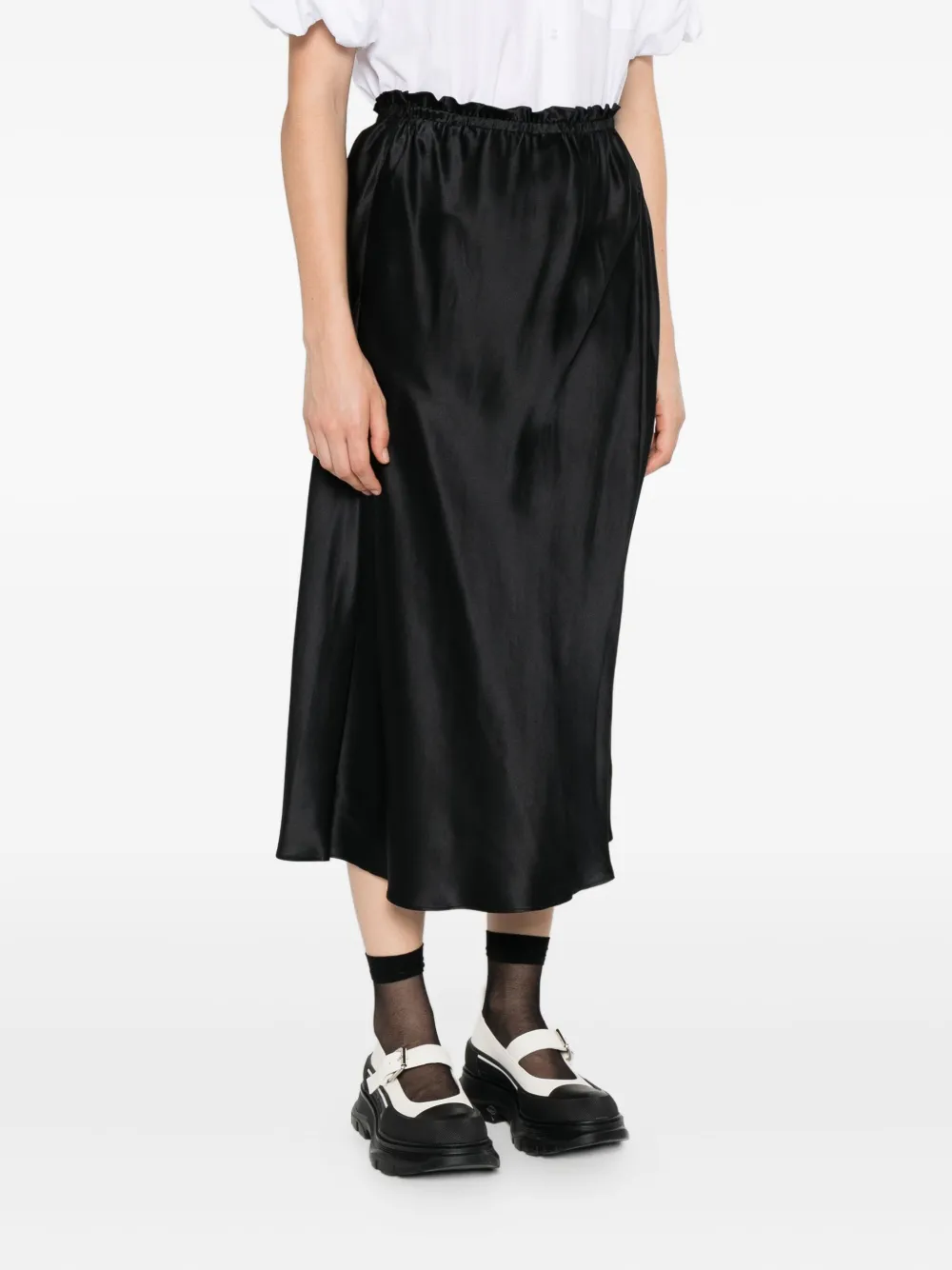 Simone Rocha ruffled silk skirt Zwart