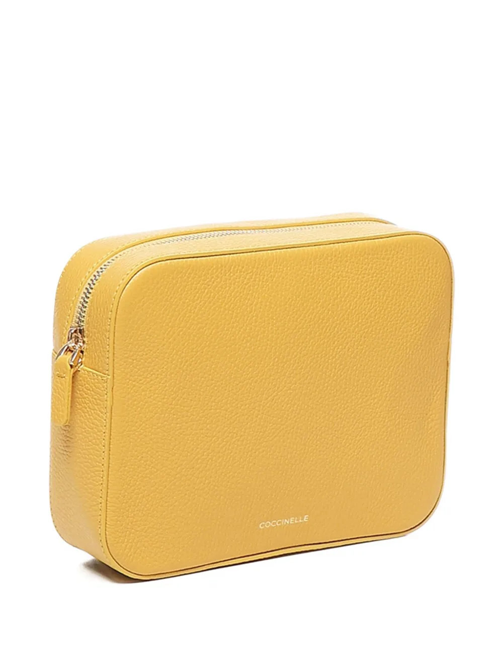 Coccinelle Tebe logo-strap leather shoulder bag Geel