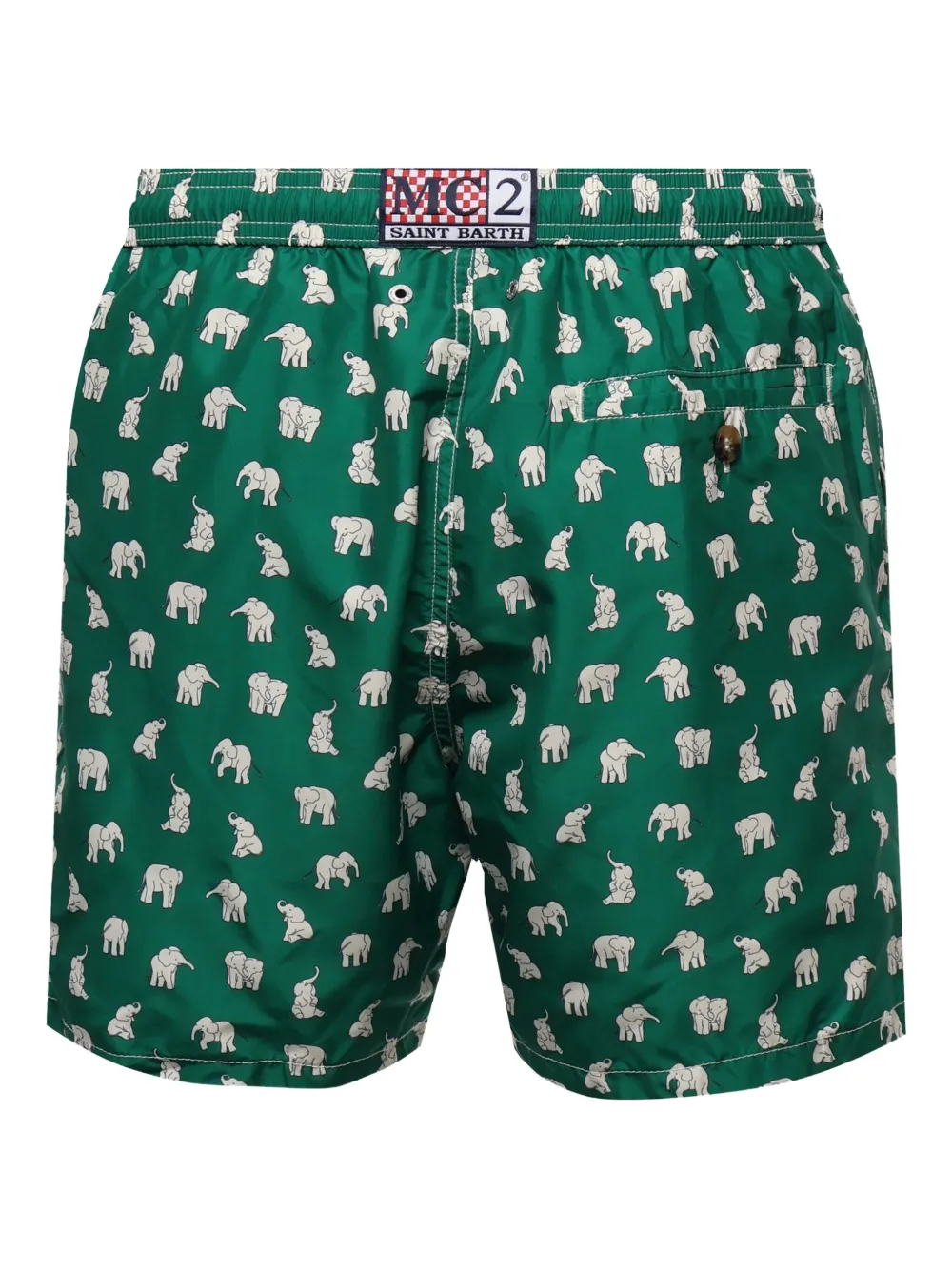MC2 Saint Barth elephant-print drawstring swim shorts Groen