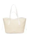 Coccinelle woven diagonal-pattern tote bag - White