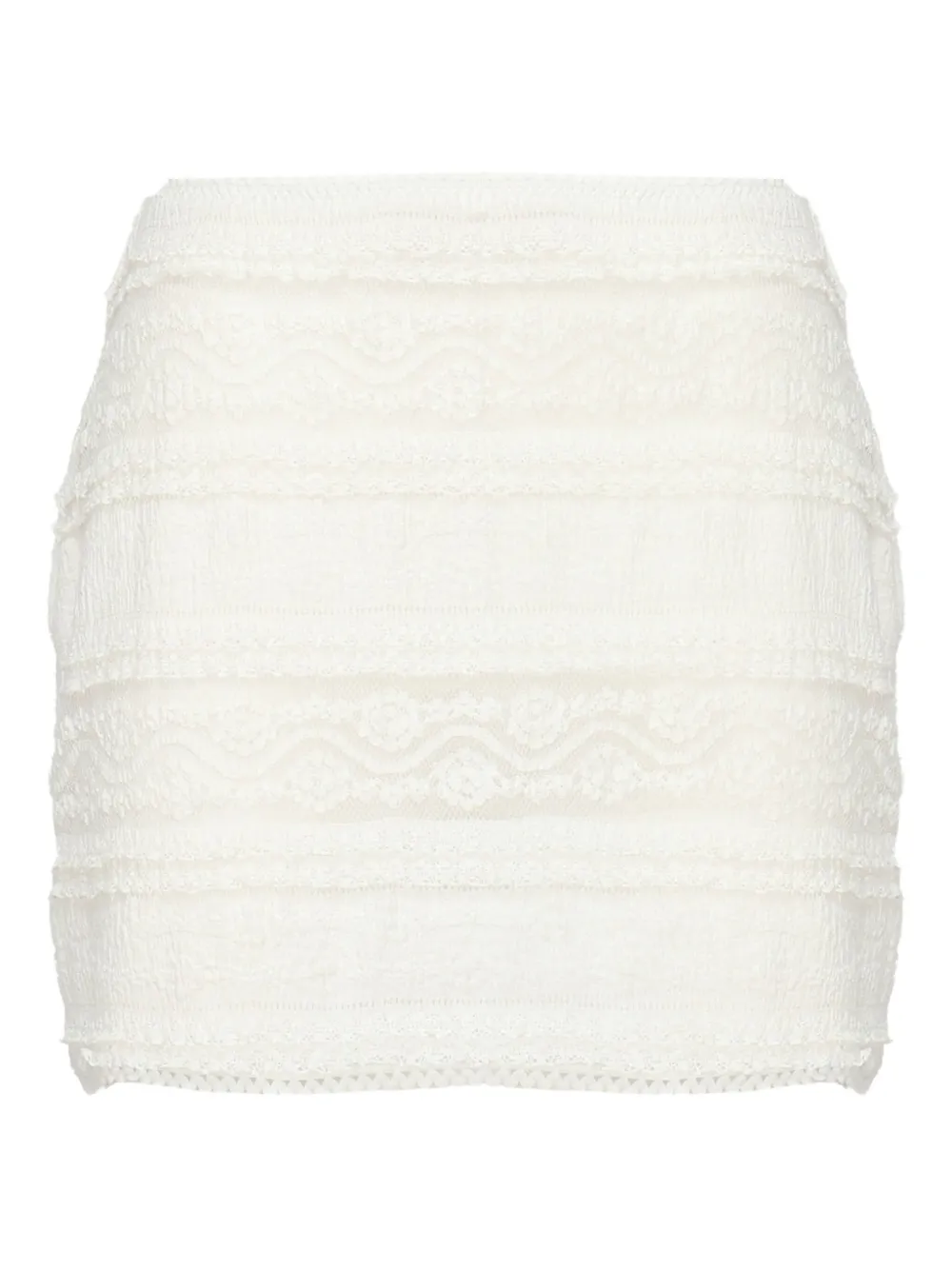 Charo Ruiz Ibiza Mini-rok met afwerking van kant Wit