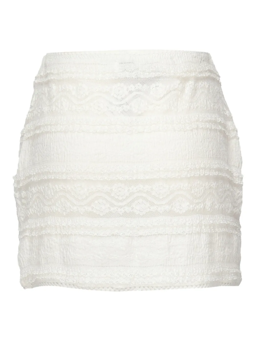 Charo Ruiz Ibiza Mini-rok met afwerking van kant - Wit