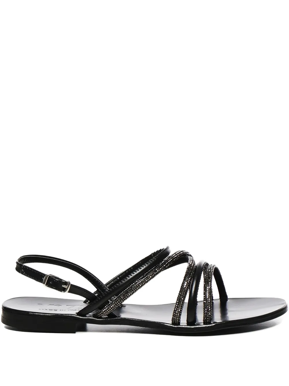 V°73 rhinestone-embellished flat sandals | Black | Image 1
